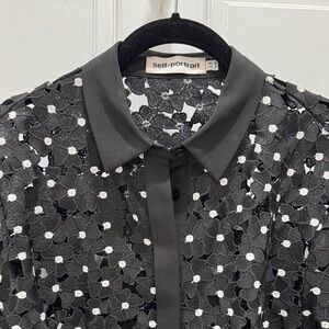 self-portrait guipure top